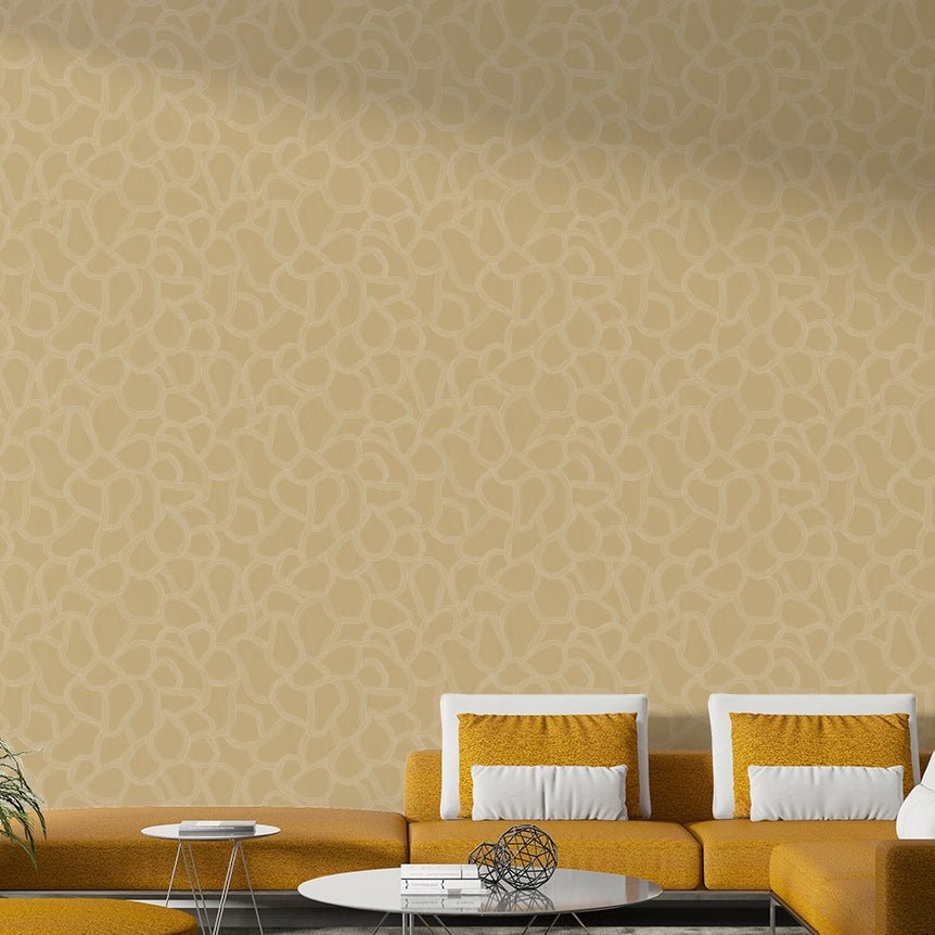 Neutral beige wallpaper with irregular arches

