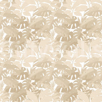 Beige Botanical Embrace Monstera Foliage Wallpaper with layered cream leaf forms, GD8944