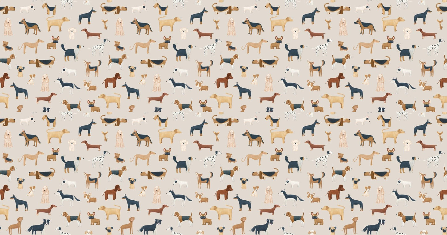 Beige Canine Parade Wallpaper - Giffywalls, MM-01