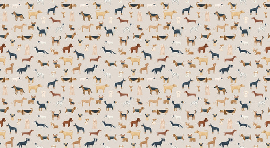 Beige Canine Parade Wallpaper - Giffywalls