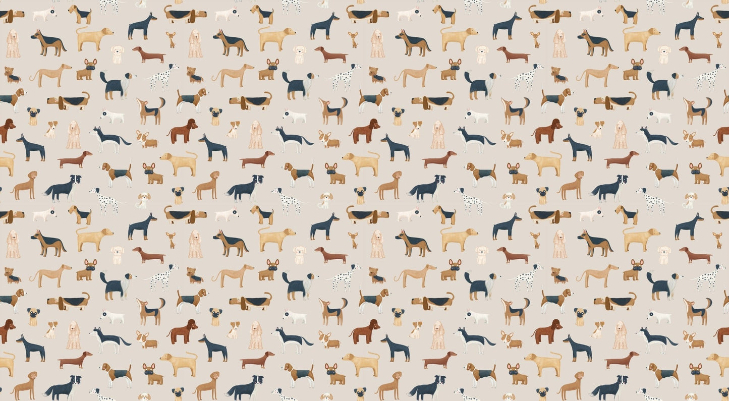Beige Canine Parade Wallpaper - Giffywalls, MM-01