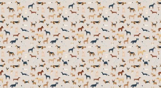 Beige Canine Parade Wallpaper - Giffywalls, MM-01