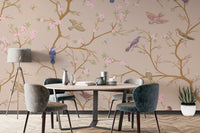 Chinoiserie mural adds sophistication to dining room decor C460