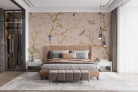 Beige Chinoiserie Wallpaper adds elegance to bedrooms C460