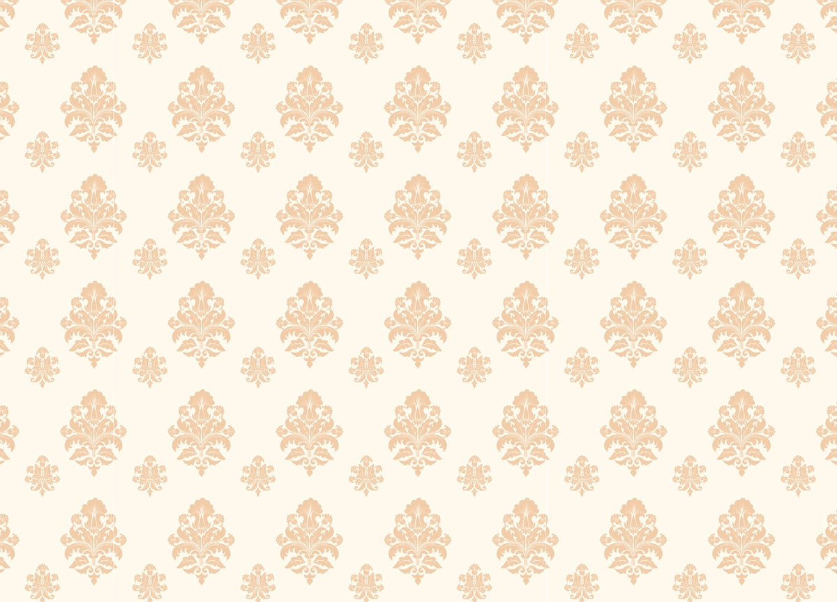 Damask Peel and Stick Wallpaper - Beige Pattern in your room — zoomed