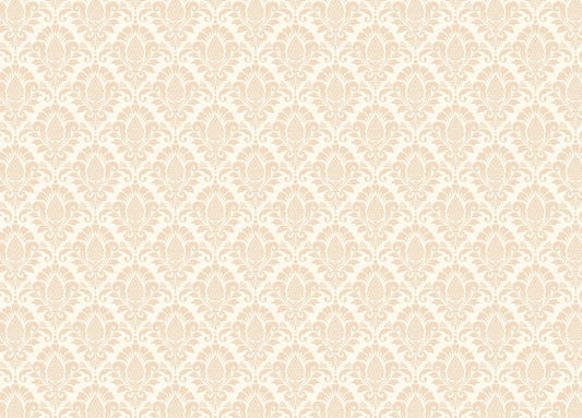 Artful Damask Pattern in Beige Wallpaper