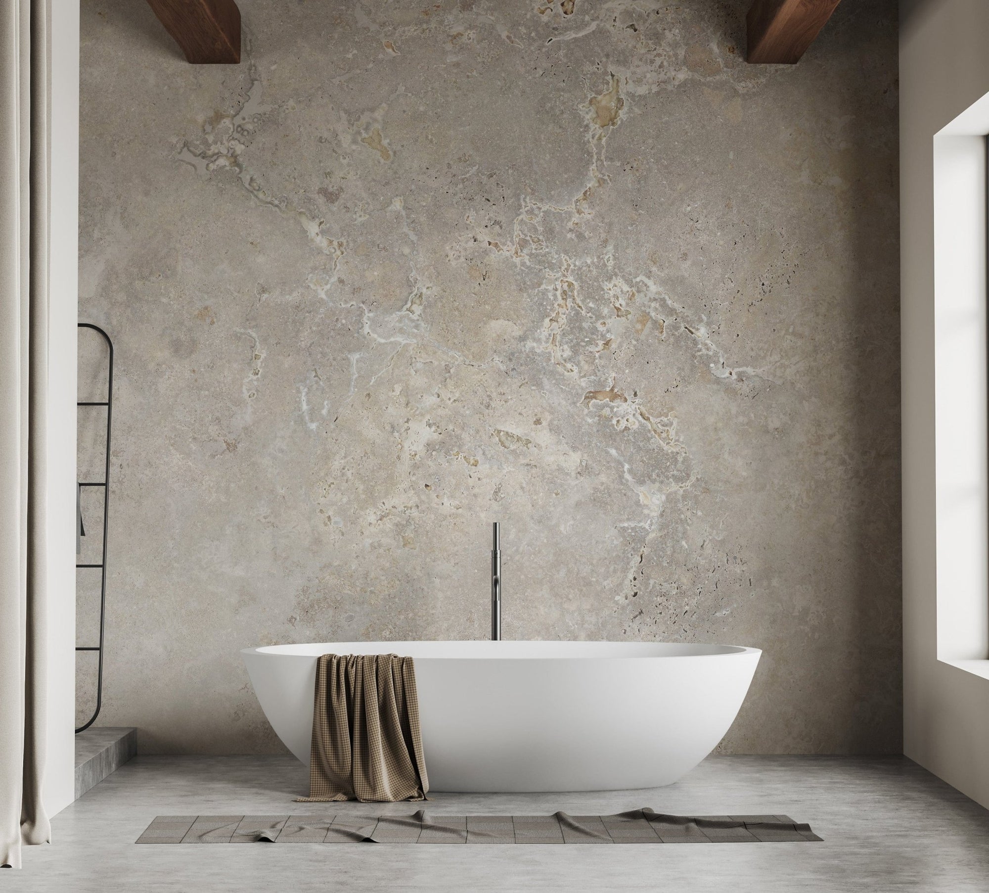 Elegant ivory marble textured wallpaper
 A686