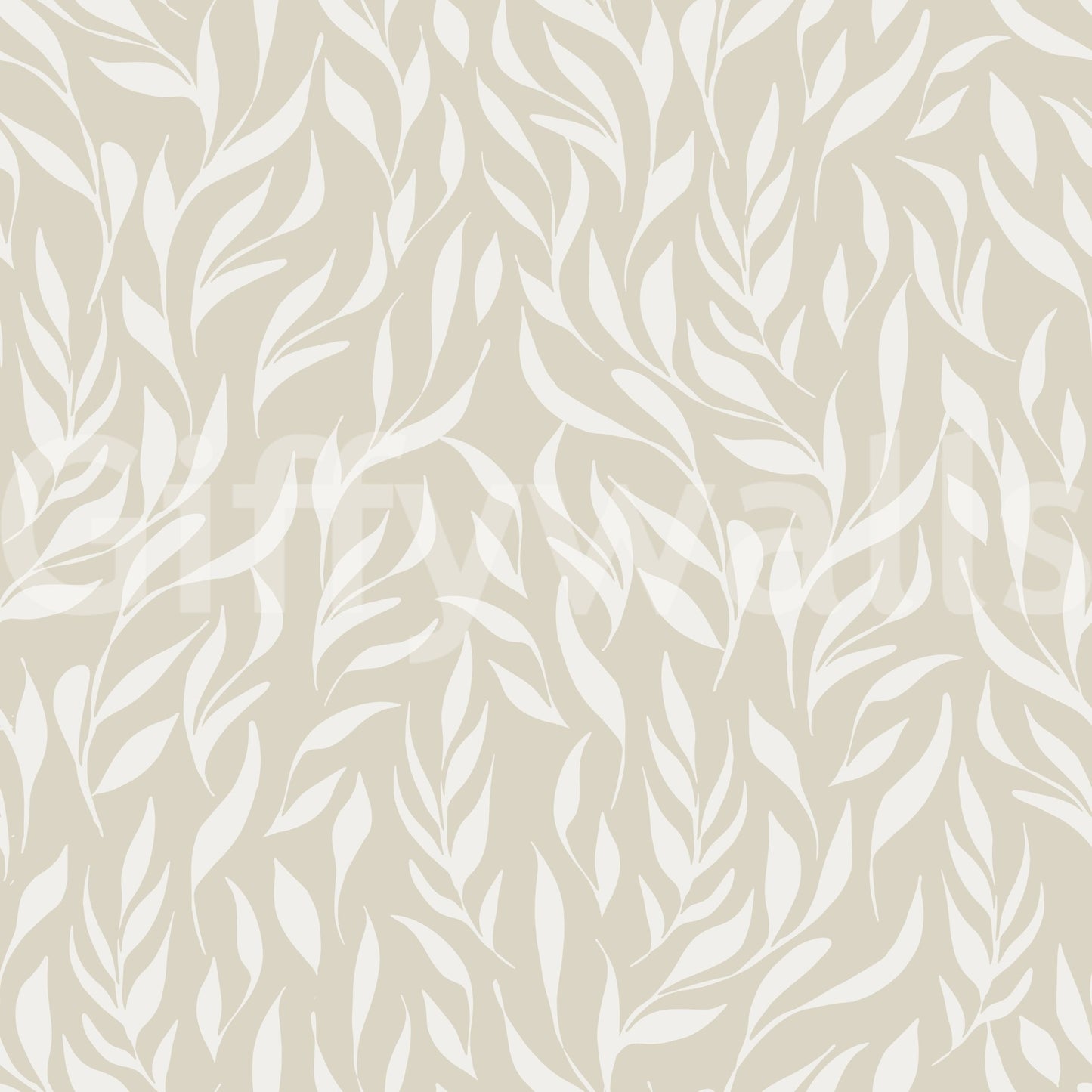 A seamless pattern of leaves on a wall


