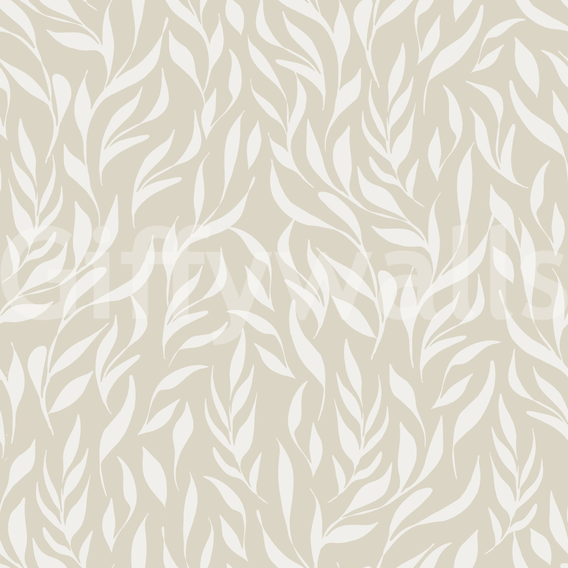 A seamless pattern of leaves on a wall

