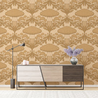 Nature-inspired beige mushroom wallpaper for serene, earthy decor. RNM47