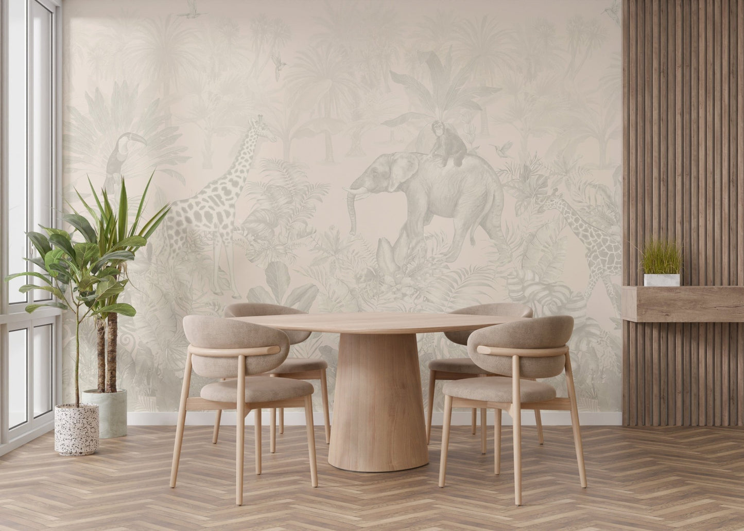 Earthy Jungle Pattern Wallpaper
