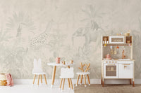 Calm Beige Jungle Wall Decor Mural
