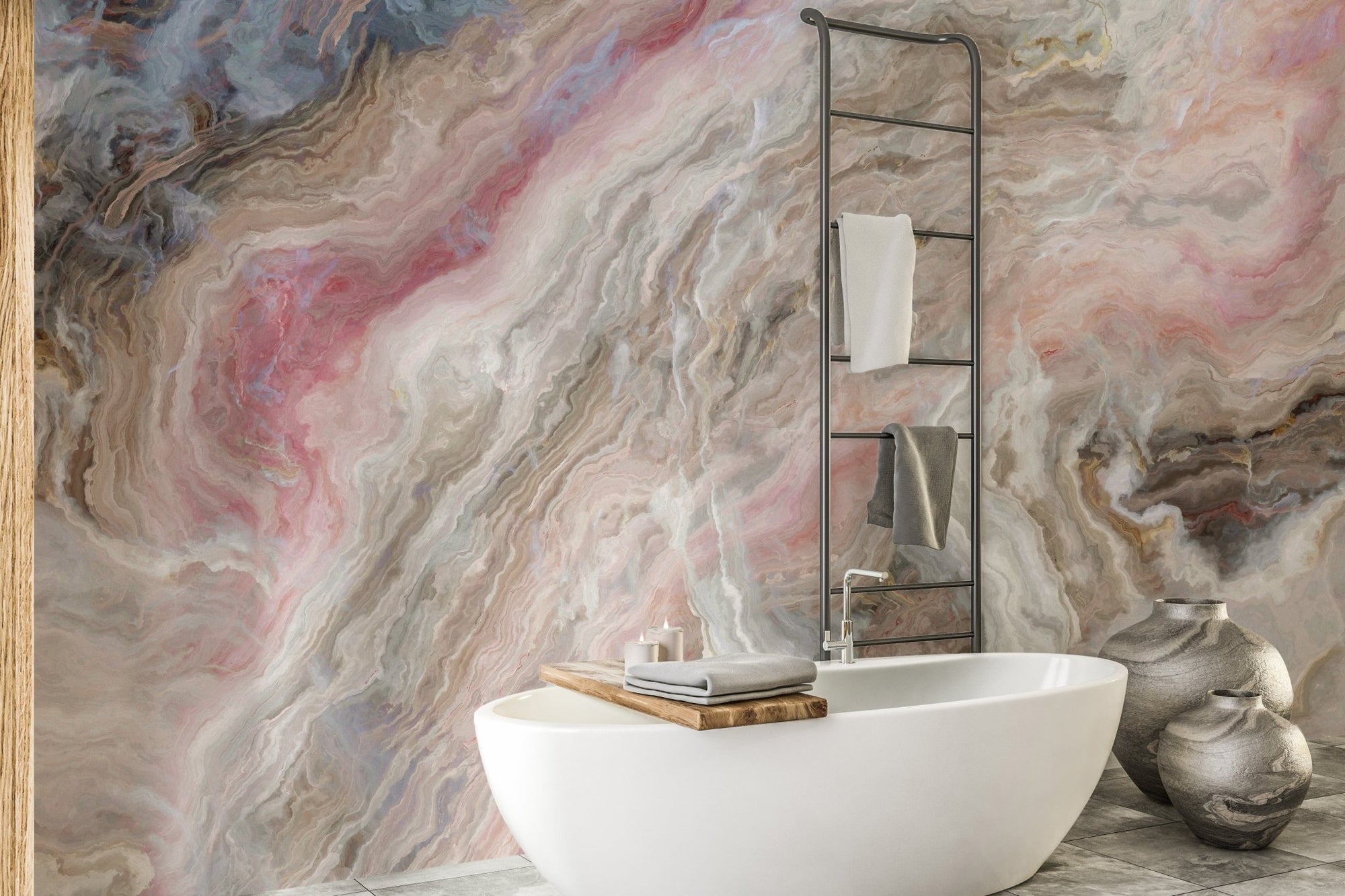 Beige marble wallpaper mural for bathrooms A593