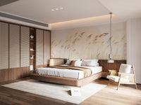 Soft beige reed wall decor for relaxation C505