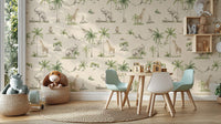 Safari adventure beige wallpaper pattern
