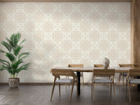 Beige intricate damask wallpaper for walls

