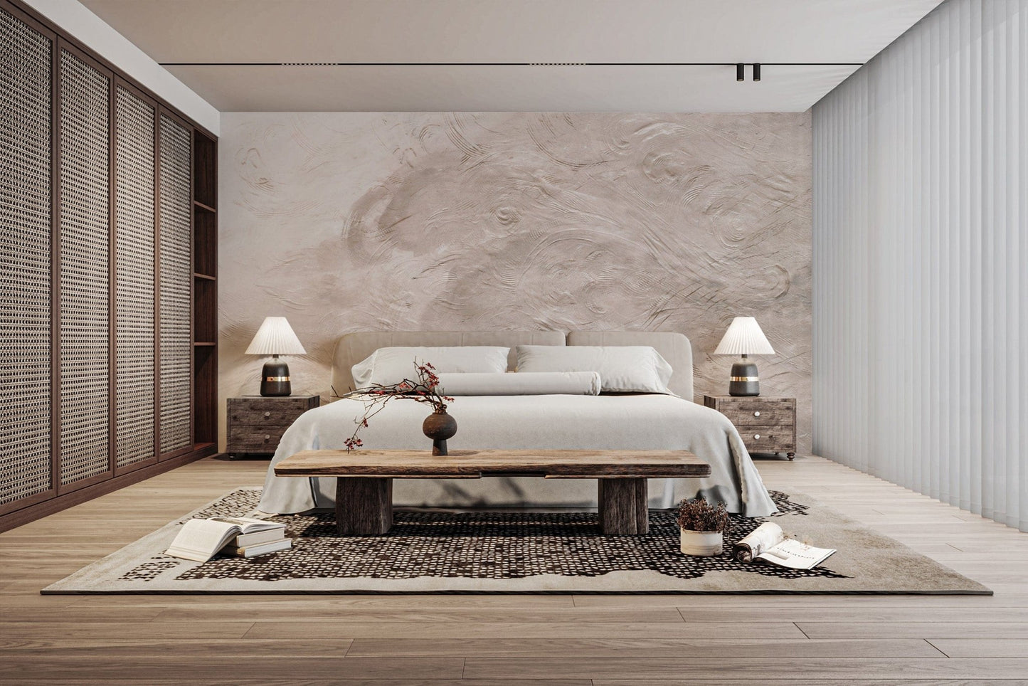 Subtle beige textured wallpaper design
