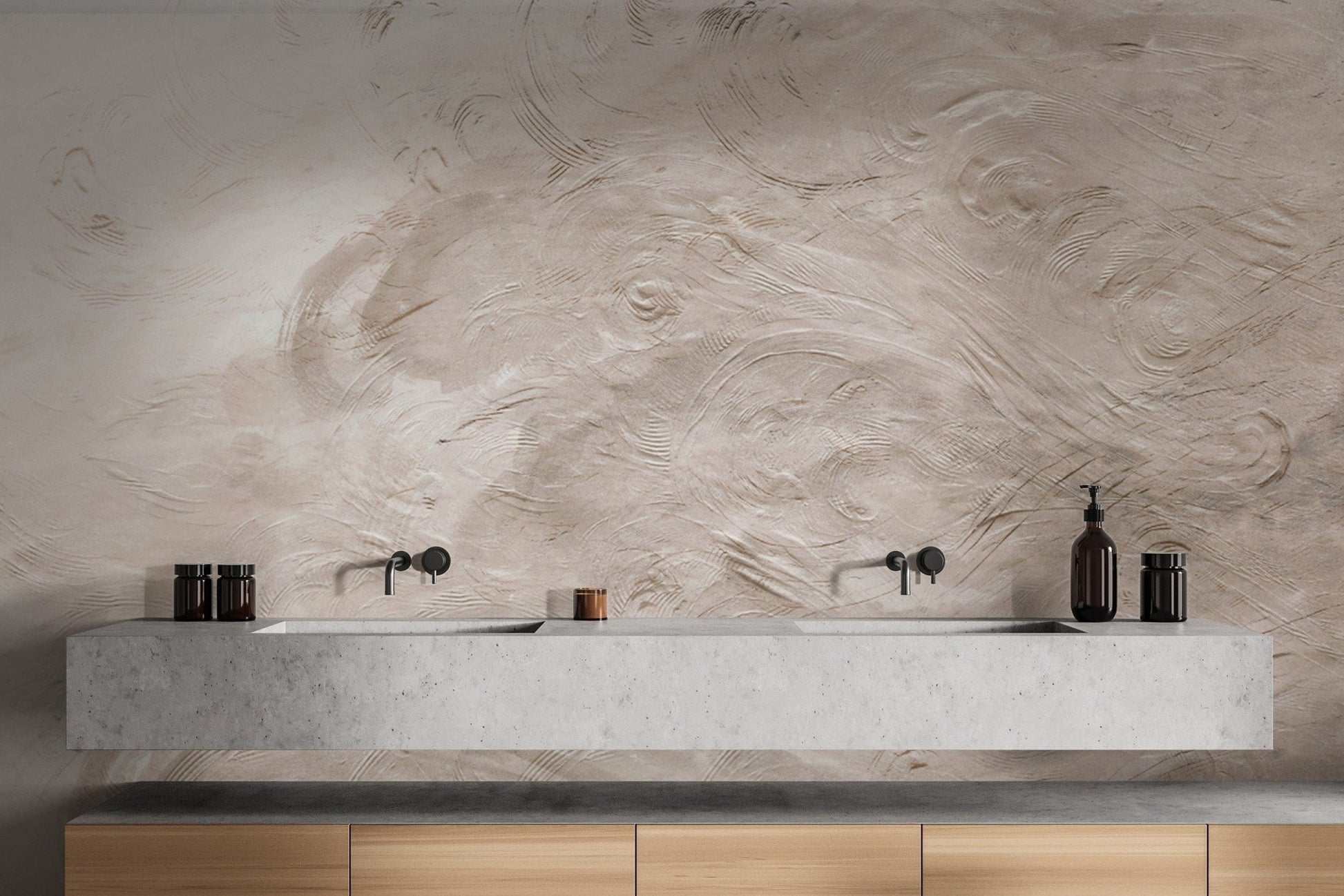 Soft beige abstract swirl wallpaper
