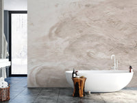 Contemporary beige swirl wall covering
