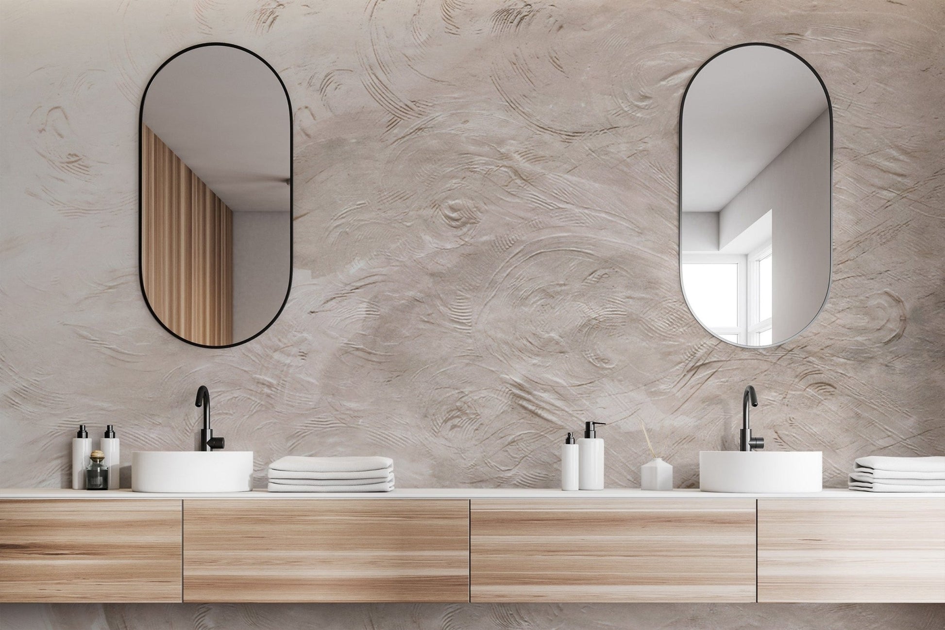 Elegant beige swirl pattern wallpaper
