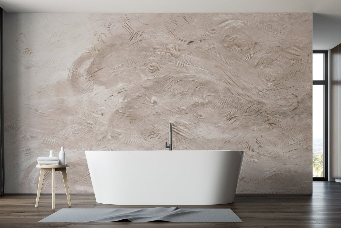 Minimalist beige textured swirl wallpaper
