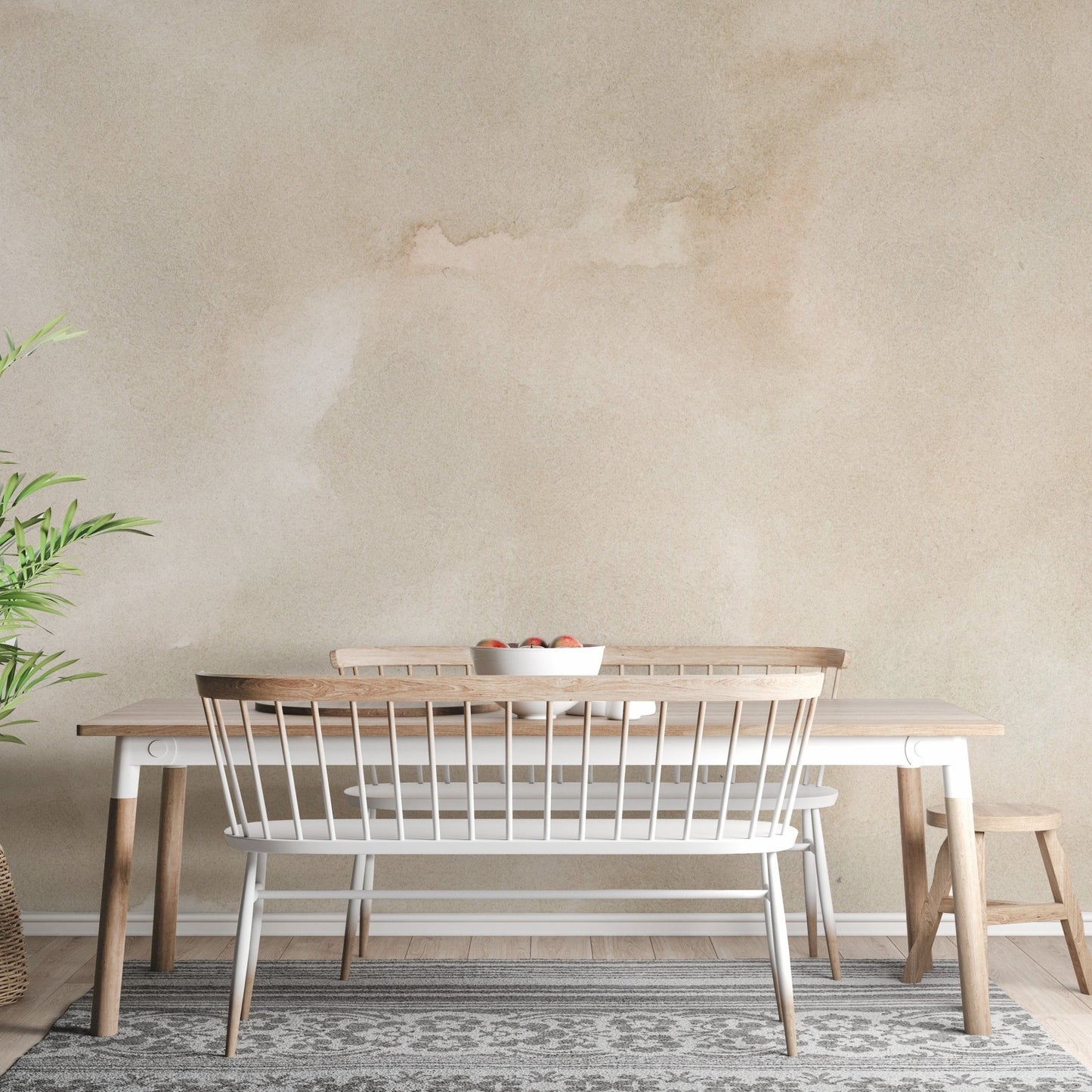 Beige Watercolor Abstract Wall Design
