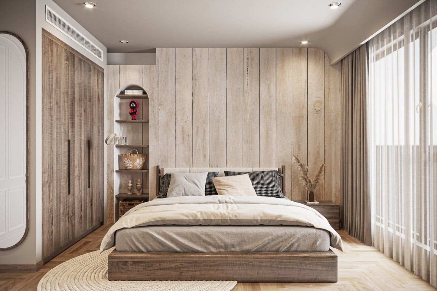 Beige Wood Panel Wallpaper Mural - Giffywalls wood-04