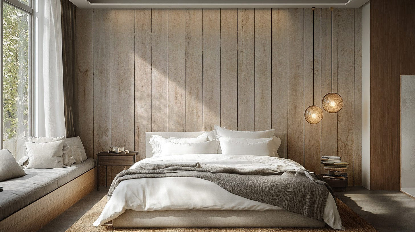 Beige Wood Panel Wallpaper Mural wood-04