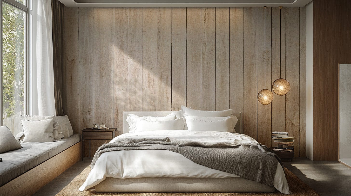 Beige Wood Panel Wallpaper Mural wood-04