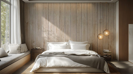 Beige Wood Panel Wallpaper Mural wood-04