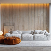 Beige wood panel wallpaper mural design wood-04