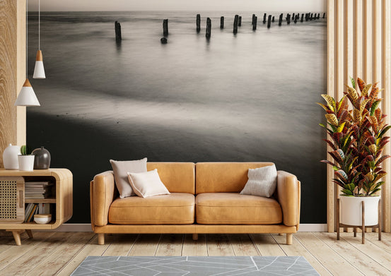 A beautiful Beit Yanai beach wallpaper mural with soft sand., GD4868