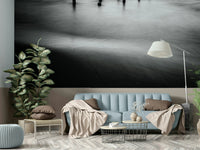 A classic beach scene wallpaper for walls.

