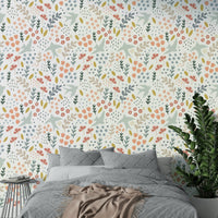 Bellbird Wallpaper Featuring Lush Springtime Blooms

