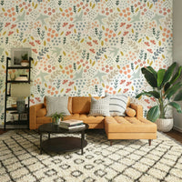 Spring Florals on Bellbird Floral Wallpaper for Walls

