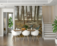 A quiet resting Bench at Park Wall Mural, perfect peel and stick wallpaper.