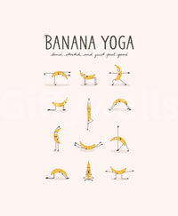 Cheerful banana yoga design for creative rooms

