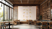 Fun yoga poses by bananas on wallpaper

