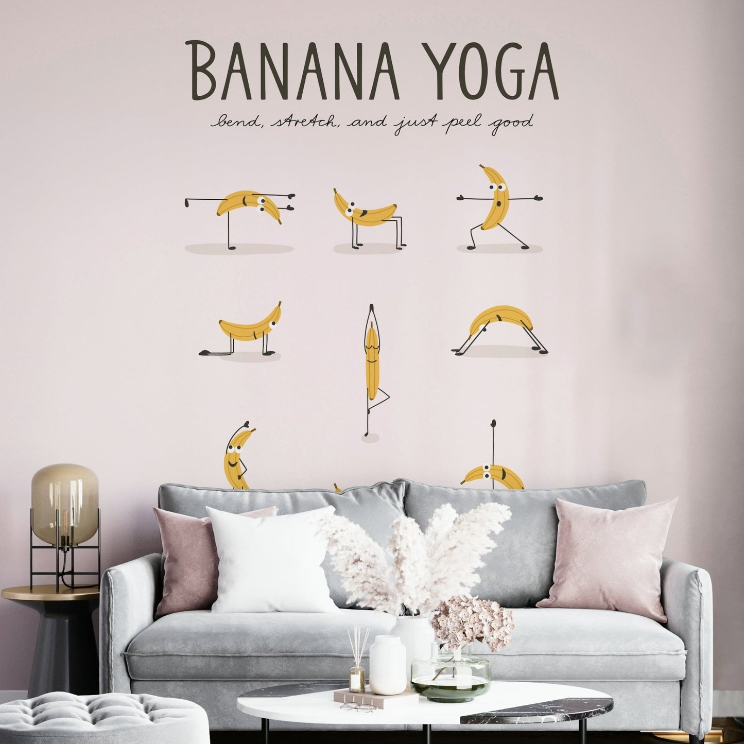 Banana yoga wallpaper for fun interiors

