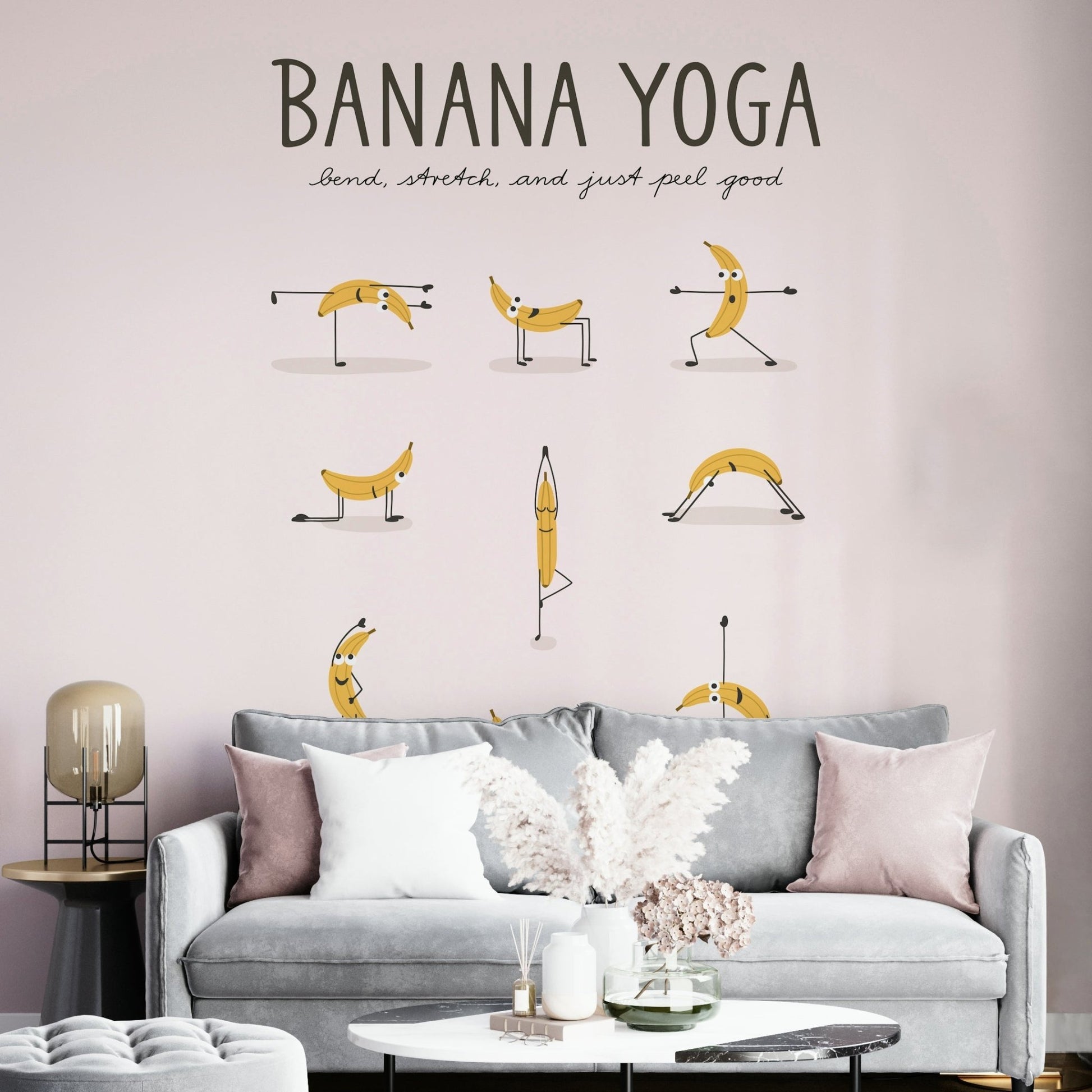 Banana yoga wallpaper for fun interiors

