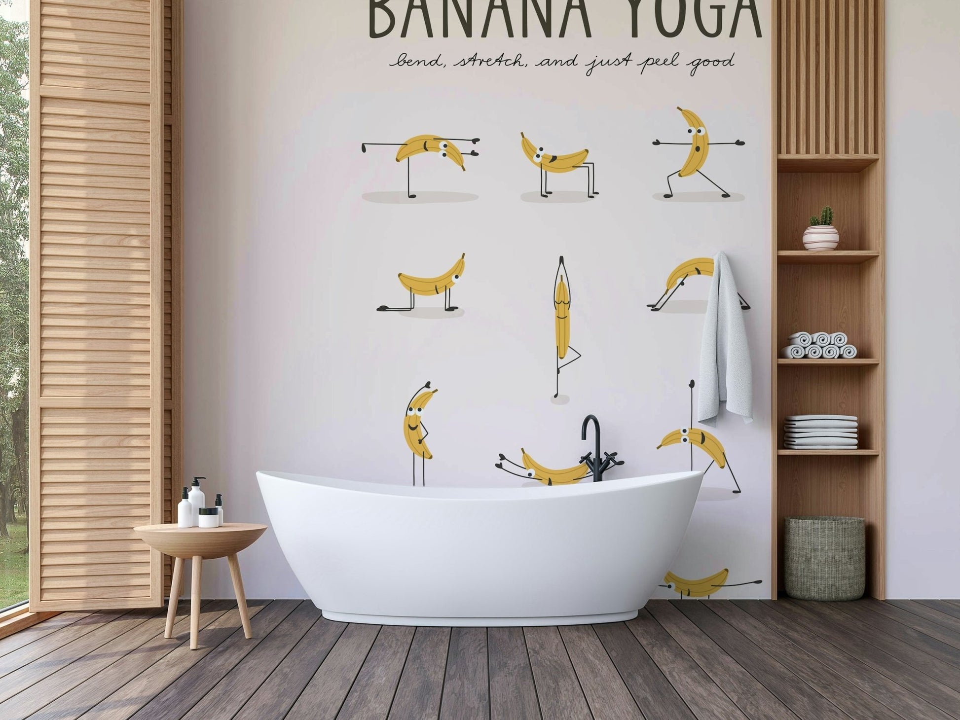 Humorous banana wall design for kids' rooms

