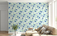 Fresh berry wallpaper with delicate leaf and fruit illustration GD7274
