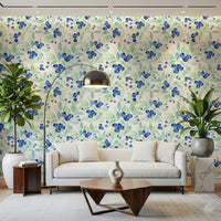 Berry bliss watercolor wallpaper with soft berry branch pattern GD7274