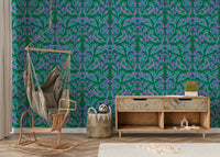 Berry Branch Symphony wall mural with a minimalist white background.