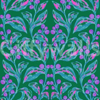 High-quality Berry Branch Symphony wallpaper for a luxury lounge.