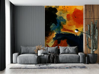 A beautiful modern art wall mural of a fun scene.