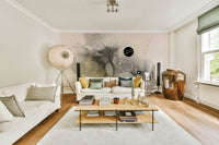 Wall mural of the universe with swirling cosmic patterns

