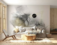 Futuristic space wall mural with a multi-galaxy effect

