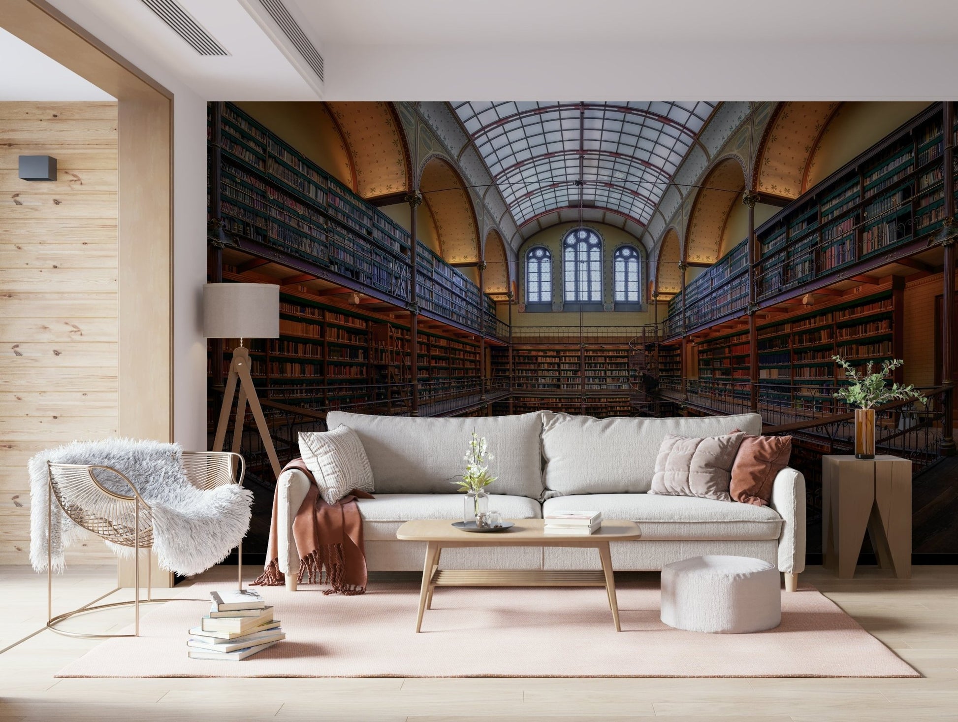 An artistic soft focus mural on scenic wallpaper.