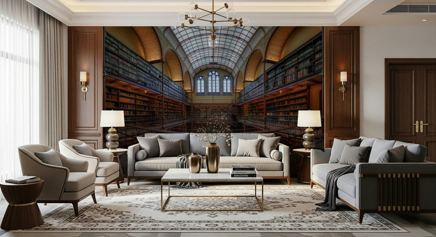 A contemplative gentle design wallpaper mural for a feature wall.